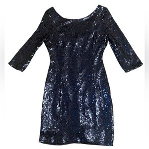 Lulus Delightful Ways Blue Sequin Dress Size Medium
